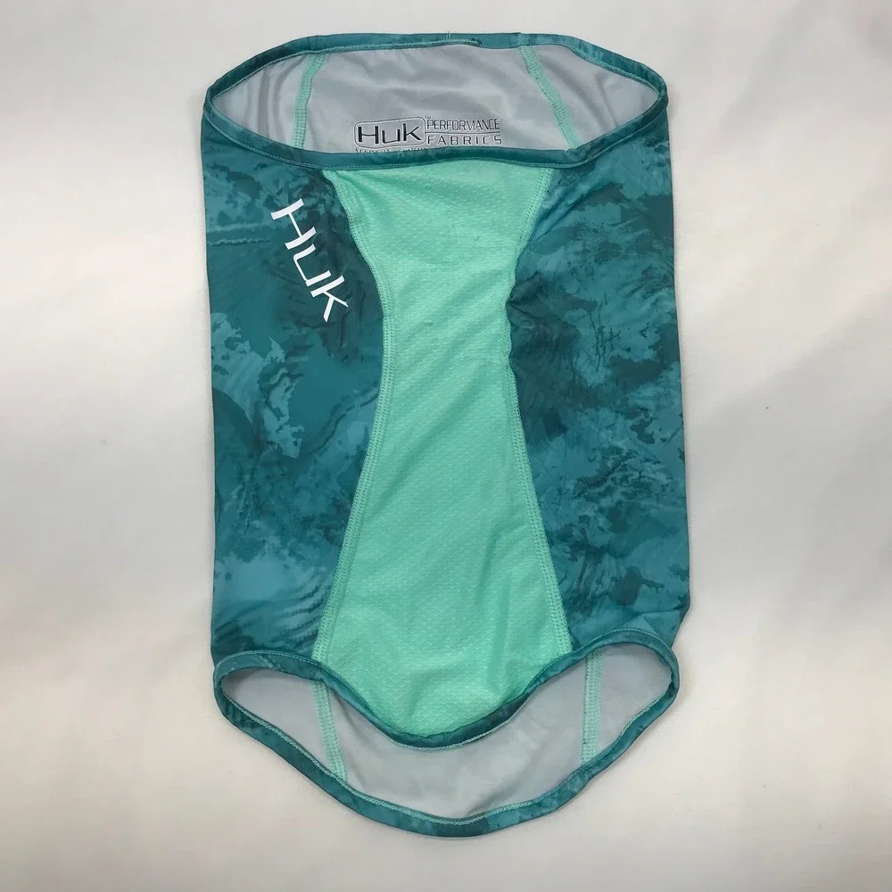 Huk Performance Fishing Neck Gaiter Teal Aqua Sun Mask One Size 5675